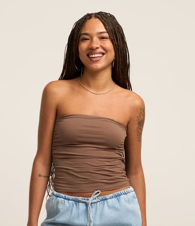 Blusa em Microfibra com Franzido na Lateral Blusa em Microfibra com Franzido na Lateral