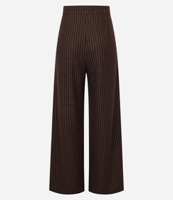Calça Wide Leg em Moletom com Listras de Riscas de Giz