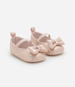 Sapatilha Infantil em Foil com Lacinho Metalizada - Tam 15 a 19