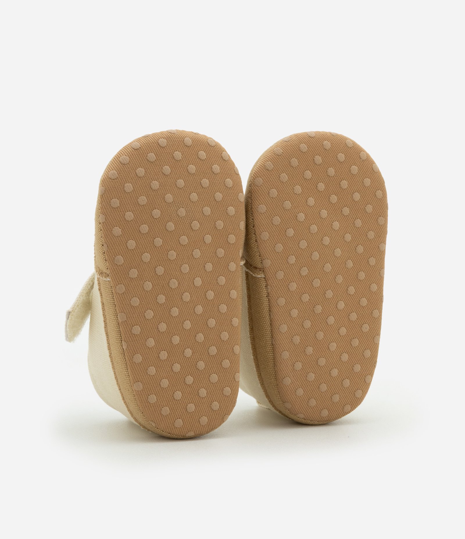 Tênis Infantil em Sarja com Velcro e Cadarço - Tam 15 a 19 Bege 4