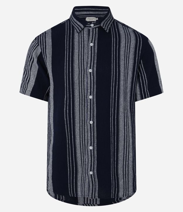 Camisa em Algodão com Textura e Listras Diversas