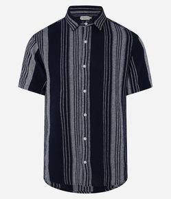 Camisa em Algodão com Textura e Listras Diversas