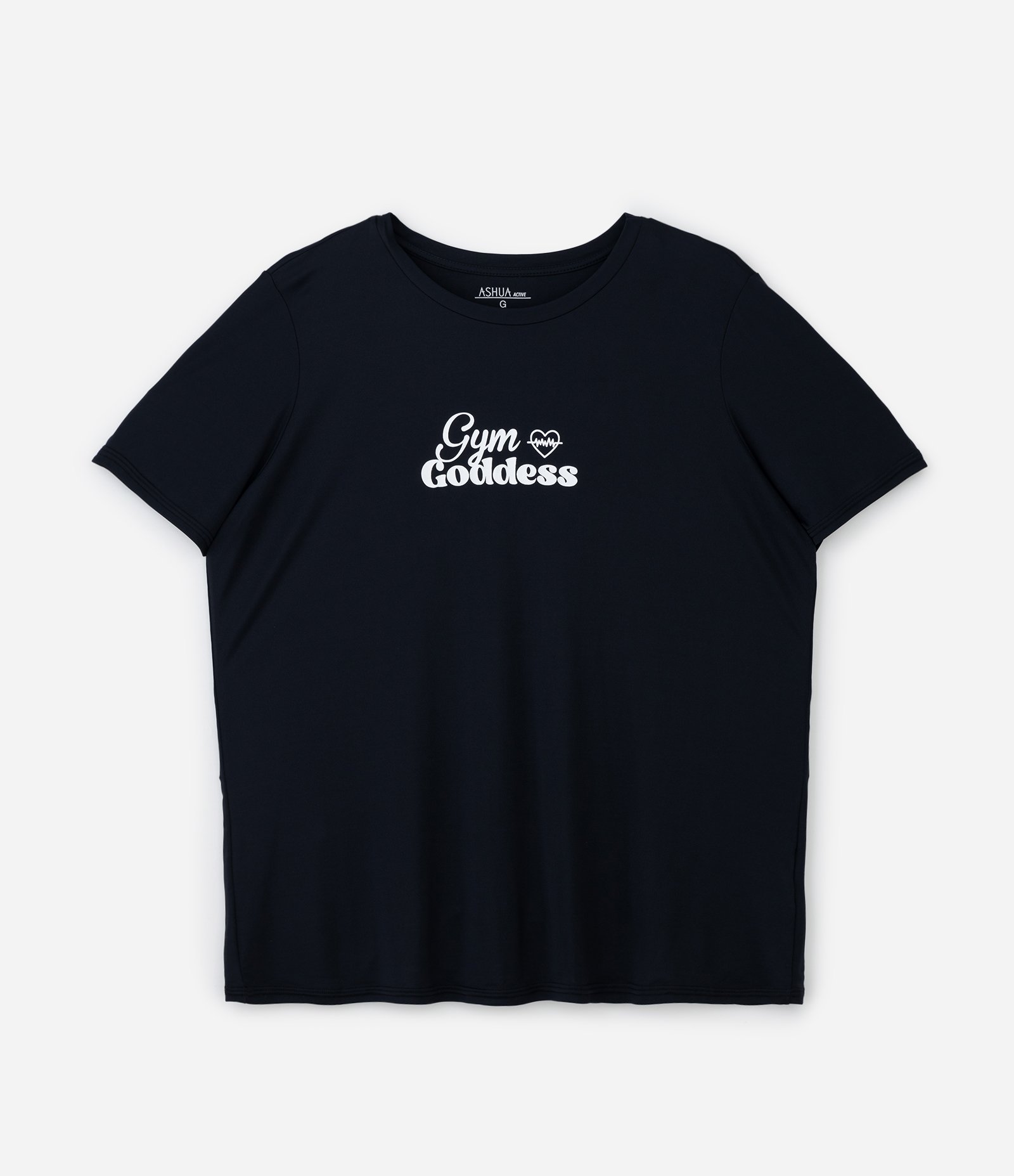 Camiseta Esportiva Tecnologia Dry Estampa Curve & Plus Size Preto 3