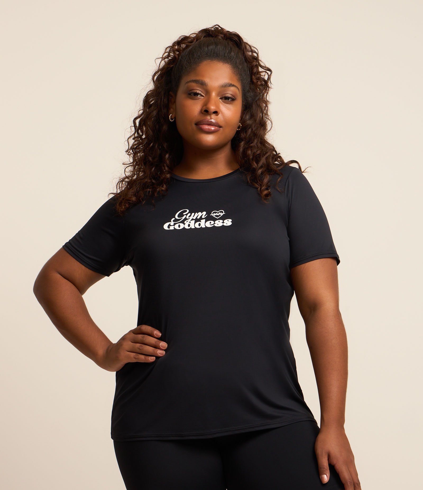 Camiseta Esportiva Tecnologia Dry Estampa Curve & Plus Size Preto 1