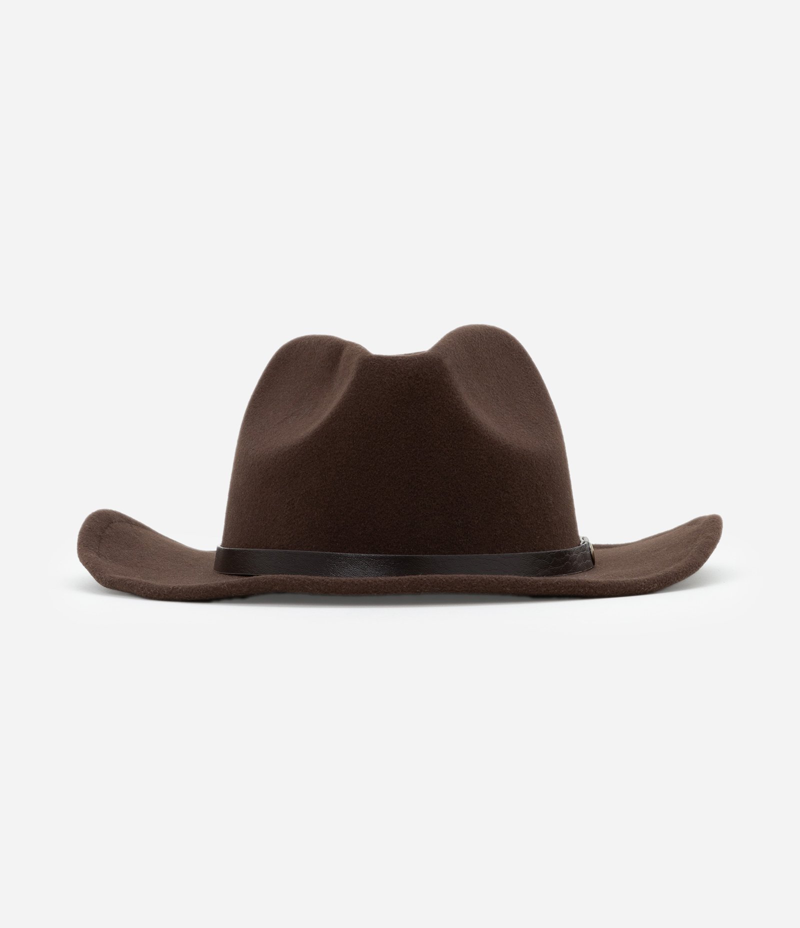 Chapéu Cowboy em Fleece com Gorgurão Marrom 6