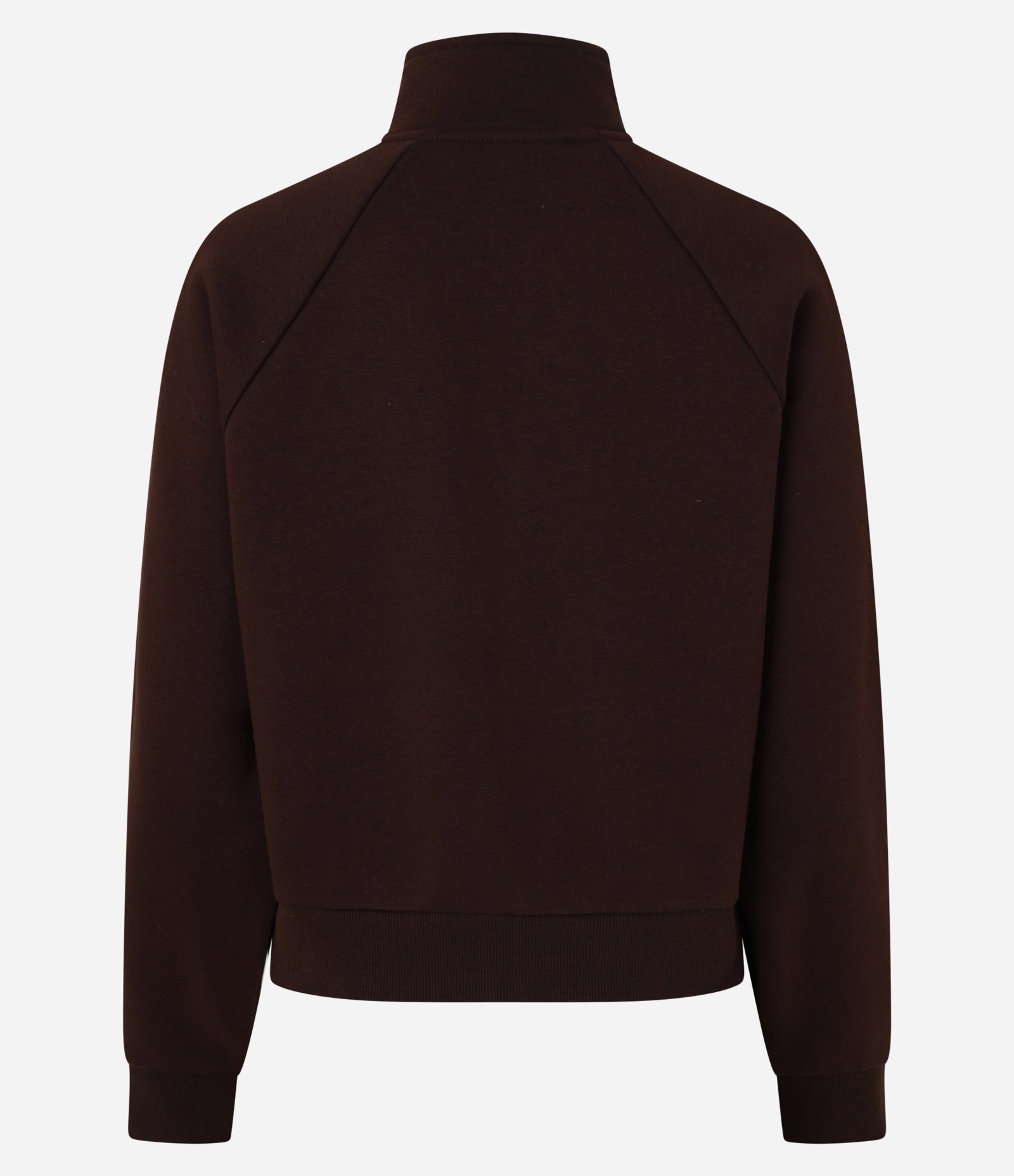 Casaco Moletom com Gola Alta e Detalhe Contrastante Marrom 6