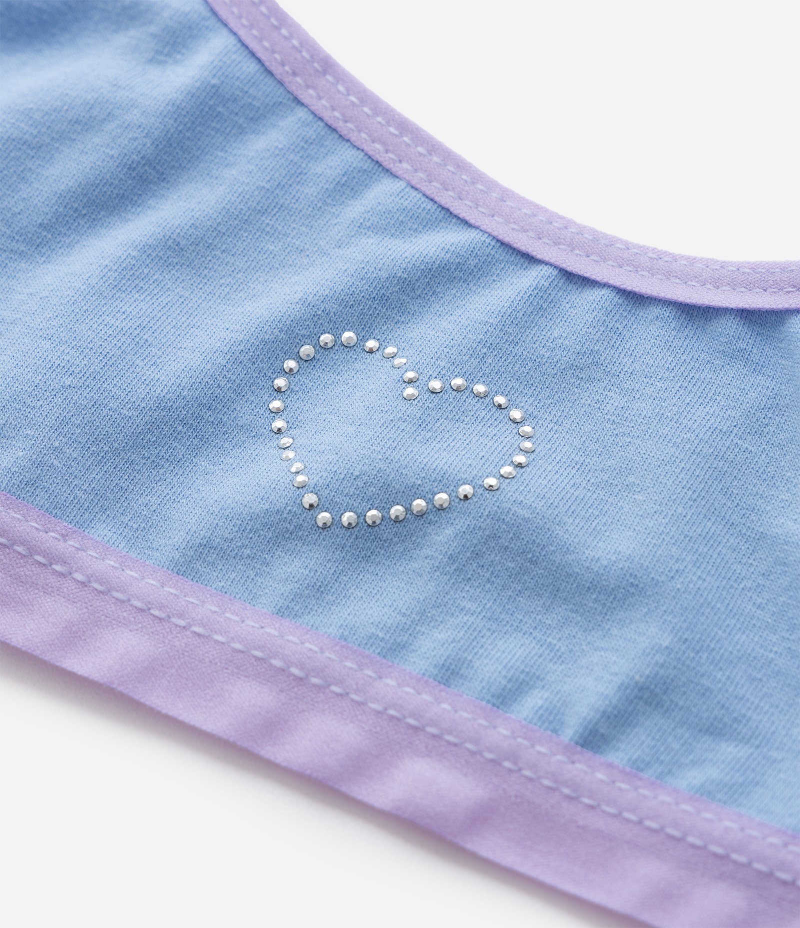 Kit 02 Sutiãs Infantis sem Bojo sem Aro com Corações - Tam 10 a 14 anos Lilás/Azul 5