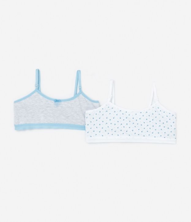 Kit 02 Sutiãs Infantis Sem Bojo Sem Aro com Estampa Floral - Tam 10 a 14 Anos