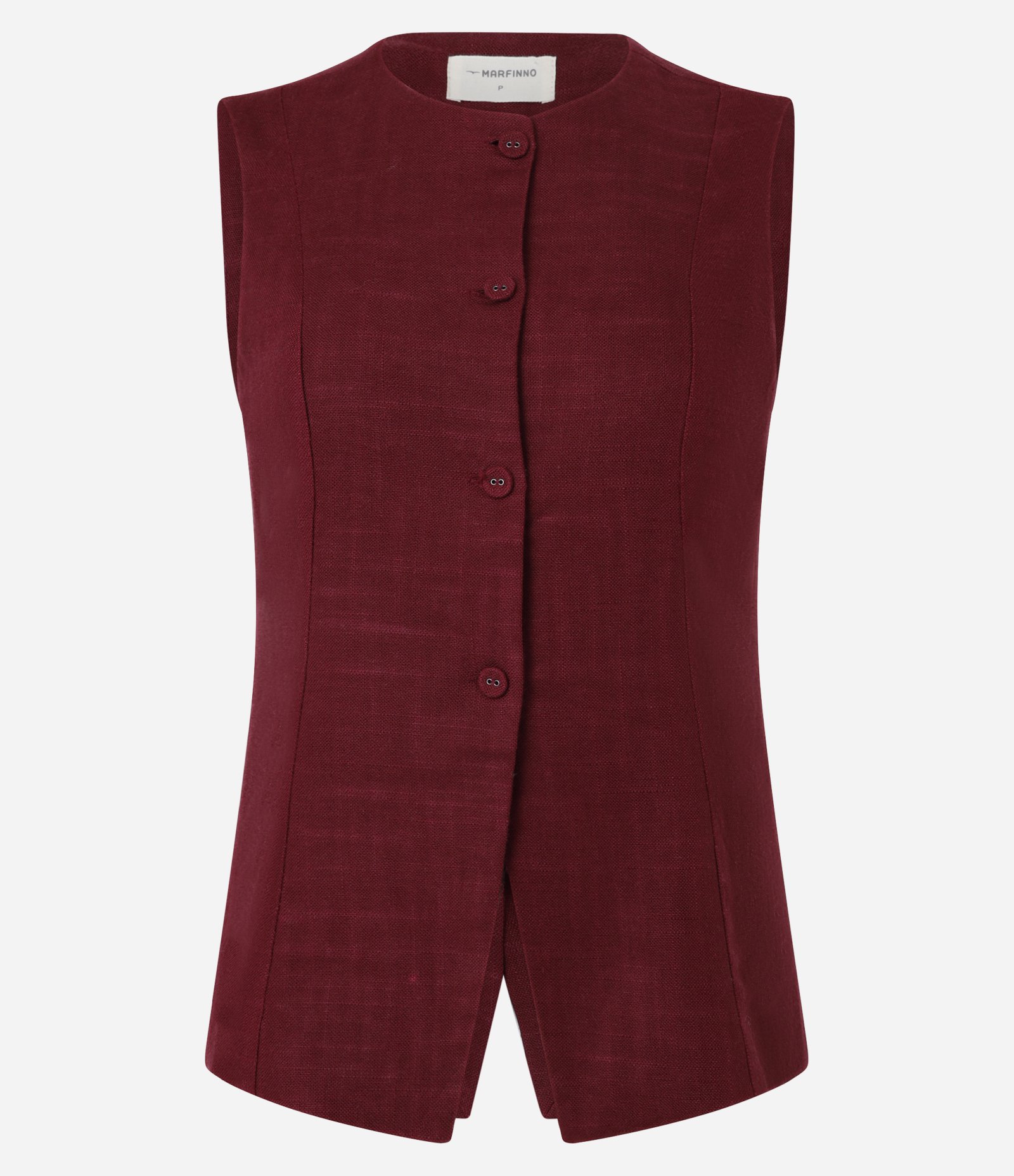 Colete com Botões Forrados e Detalhe em V na Barra 5