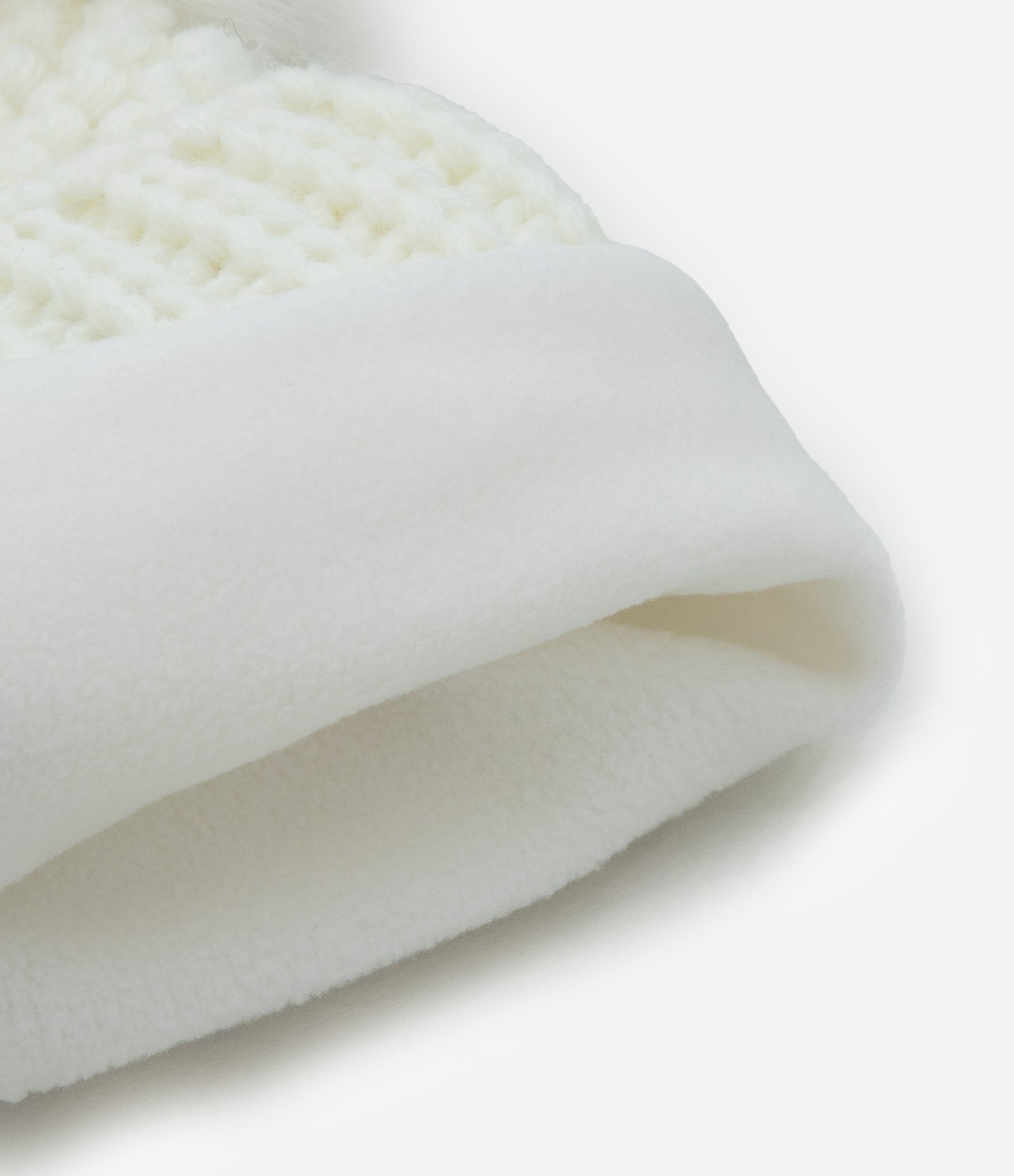 Touca Infantil em Tricô com Pompos e Carinha Bordada - Tam 0 a 12 meses Off White 2