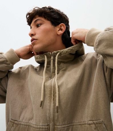 ジャケット・アウター ohotoro section jacket beige S Jaqueta Trucker em Sarja com Efeito Lavado Bege