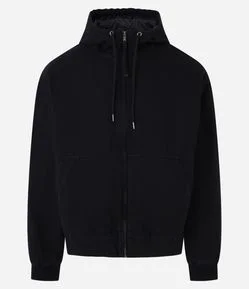 Jaqueta Trucker em Sarja com Efeito Lavado