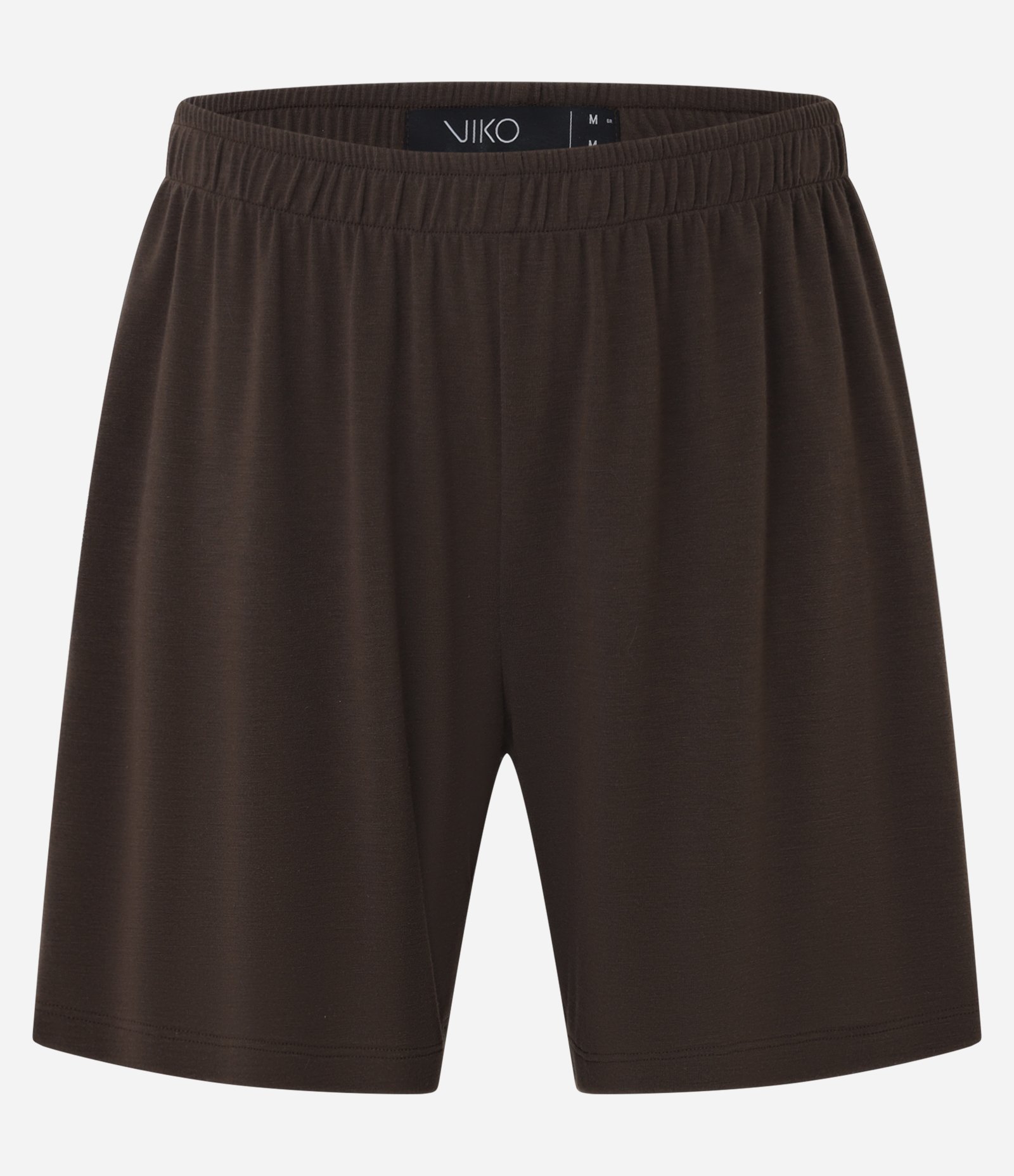 Pijama Curto em Poliviscose com Listras Finas Branco/Marrom 3