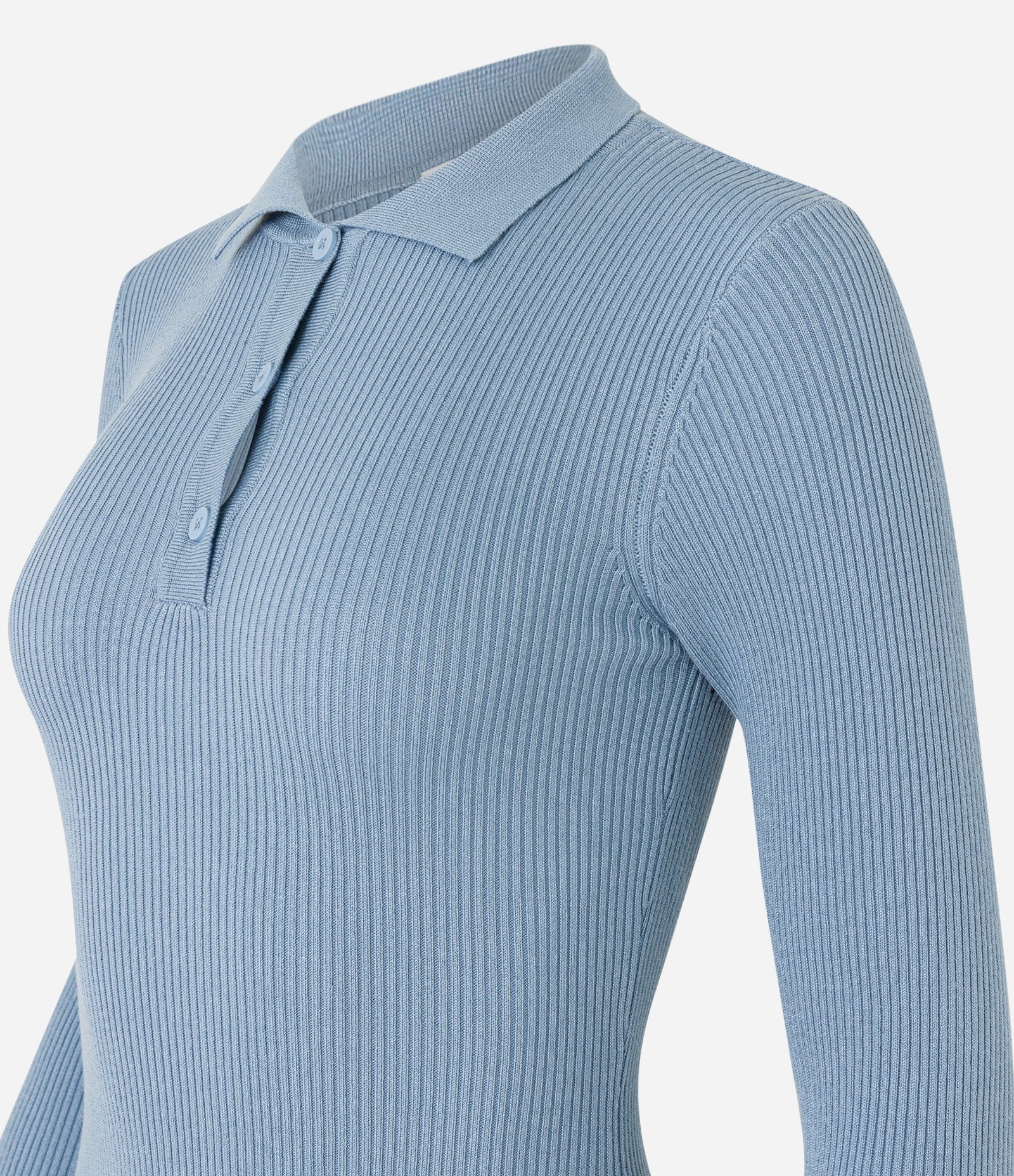 Vestido Evasê Sportcore em Tricô com Gola Polo Azul 6