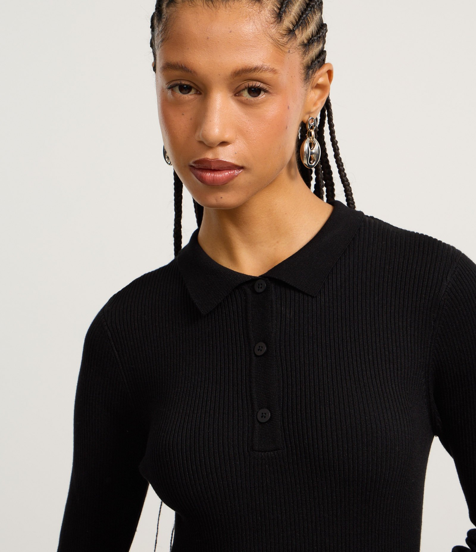 Vestido Evasê Sportcore em Tricô com Gola Polo 3