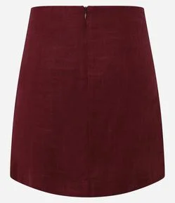 Saia em Viscolinho com Detalhe de Bolso Falso