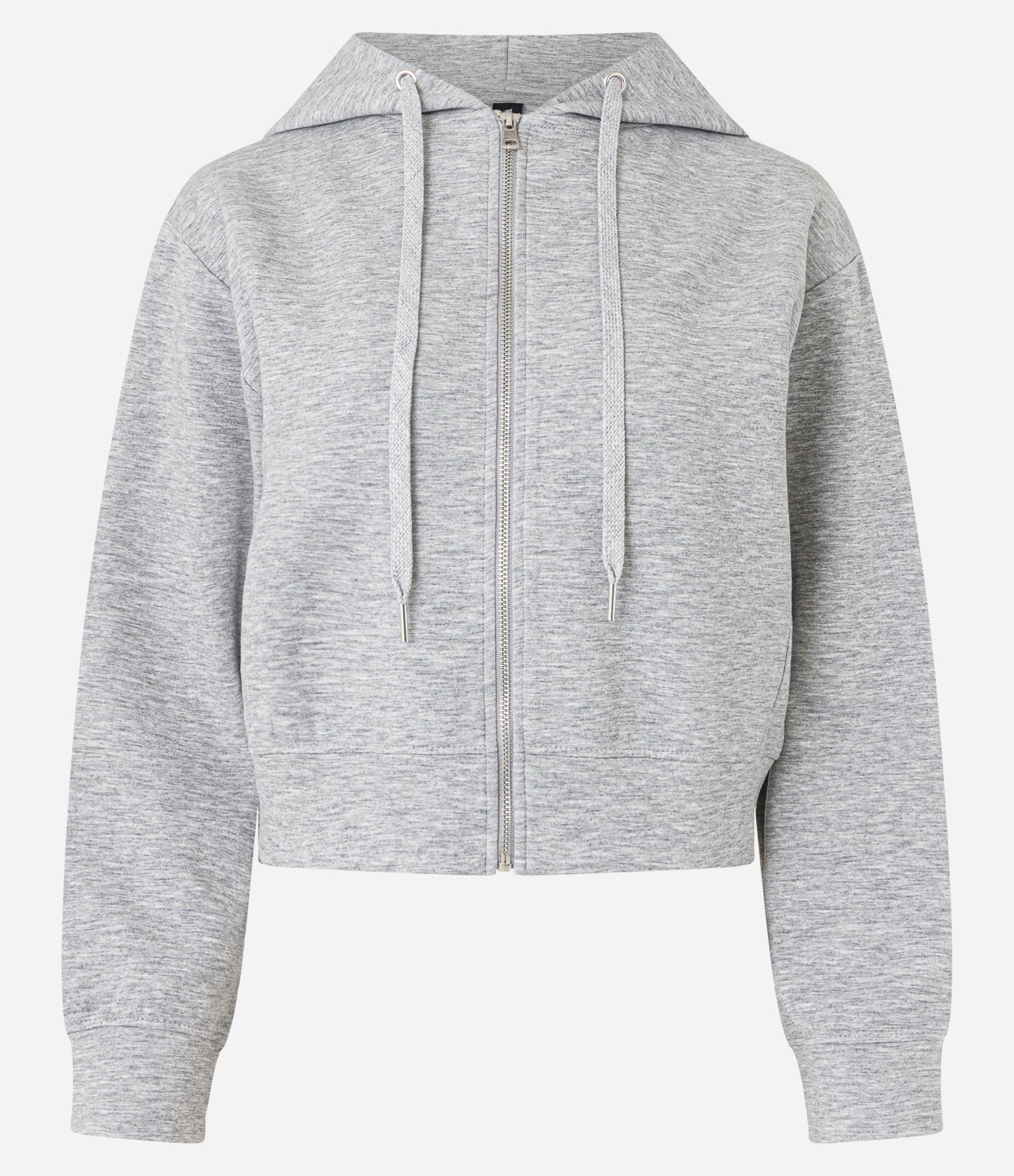 Casaco Slim em Moletom com Capuz e Forro Fleece Cinza 5