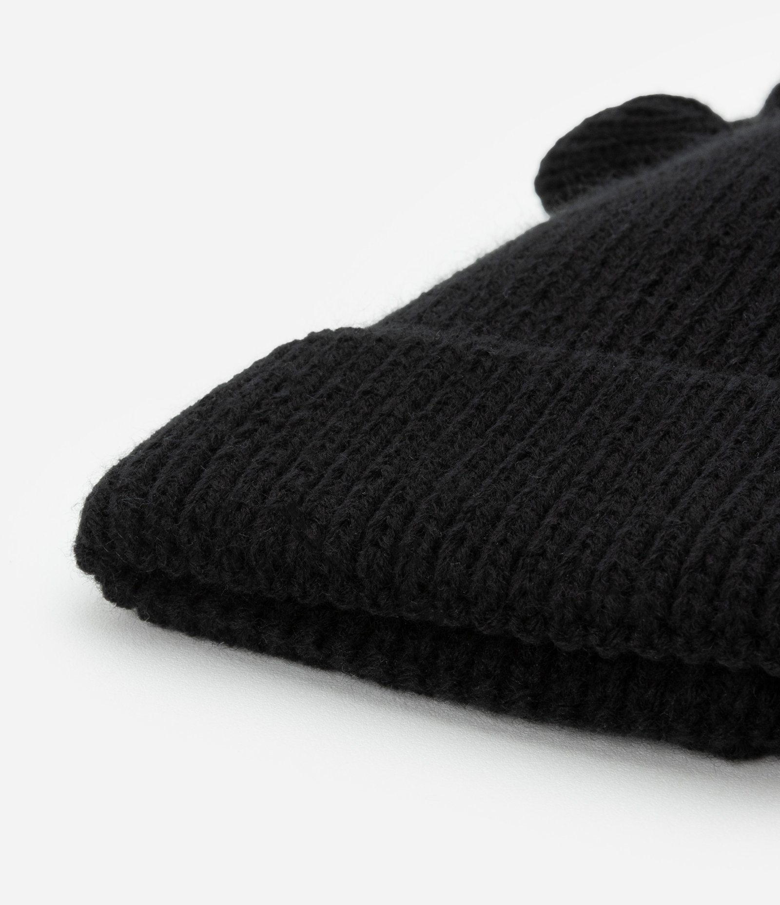 Touca Infantil em Tricô com Orelhinhas - Tam 0 a 12 meses Preto 2