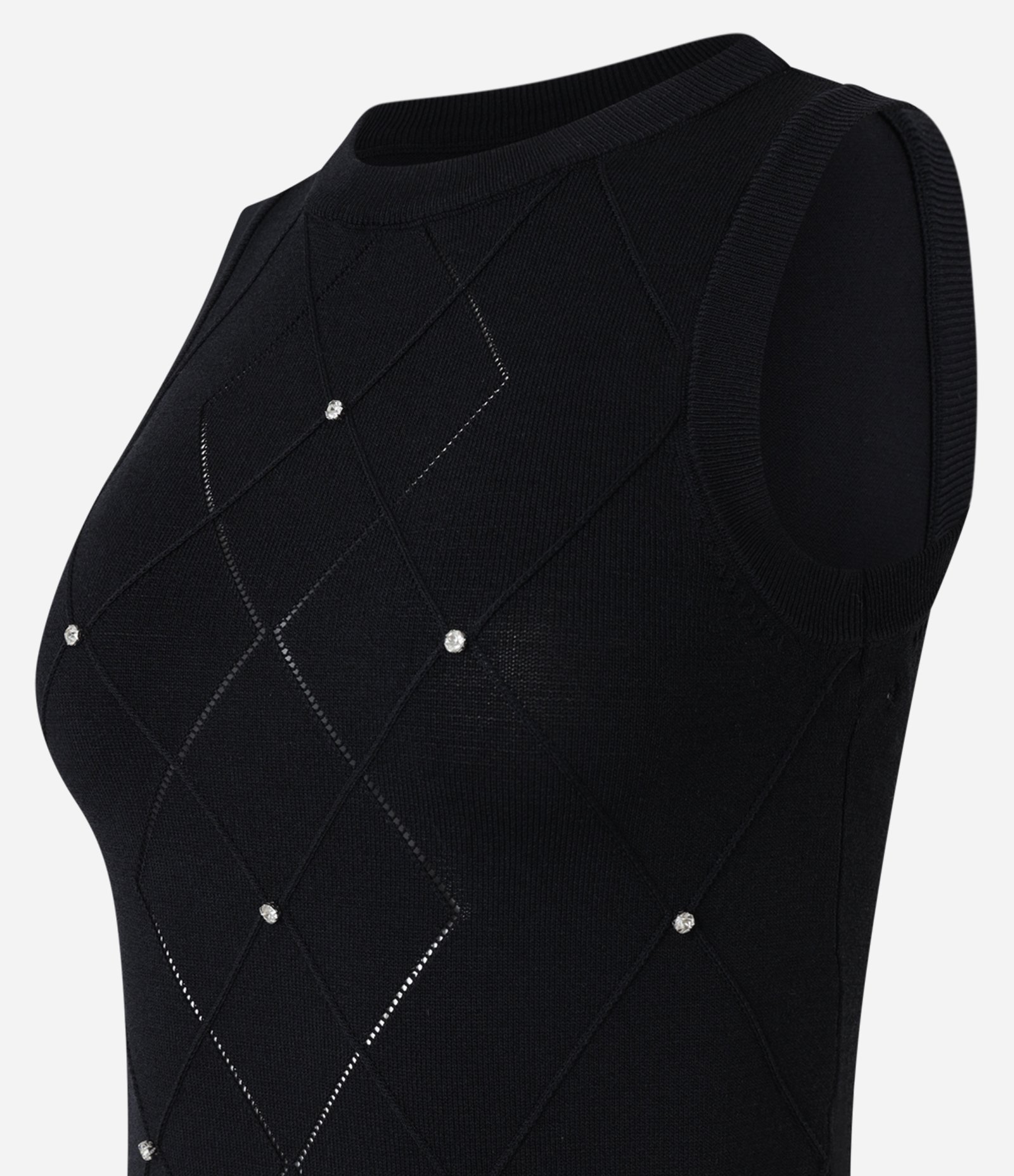 Blusa em Viscose com Texturas e Aplicação de Strass Preto 6