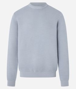 Suéter em Tricô Leve com Texturas Horizontais