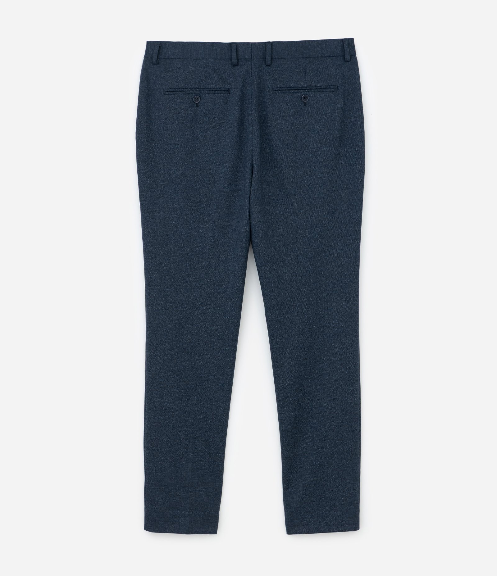 Calça Social Básica em Tricoline com Passantes e Bolsos Azul Marinho 7