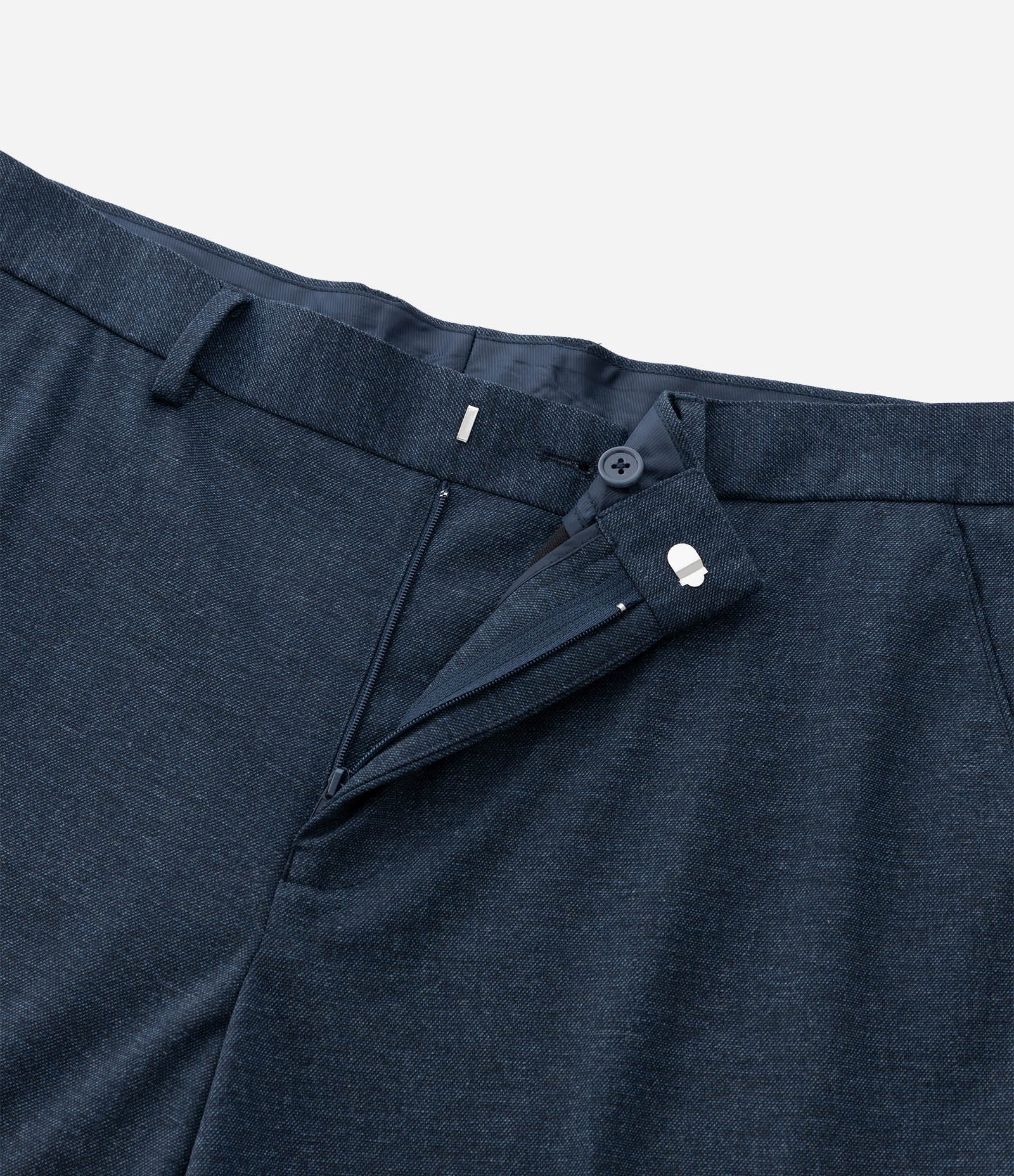 Calça Social Básica em Tricoline com Passantes e Bolsos Azul Marinho 11