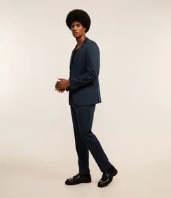 Calça Social Básica em Tricoline com Passantes e Bolsos