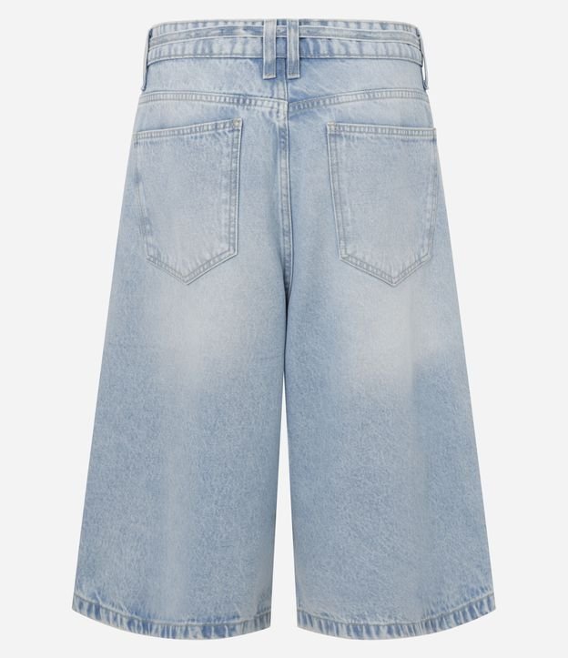 Bermuda Baggy Jeans com Cinto Amarração