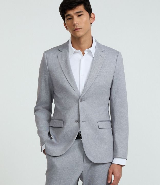 Paletó Básico em Tricoline com Abotoamento Duplo