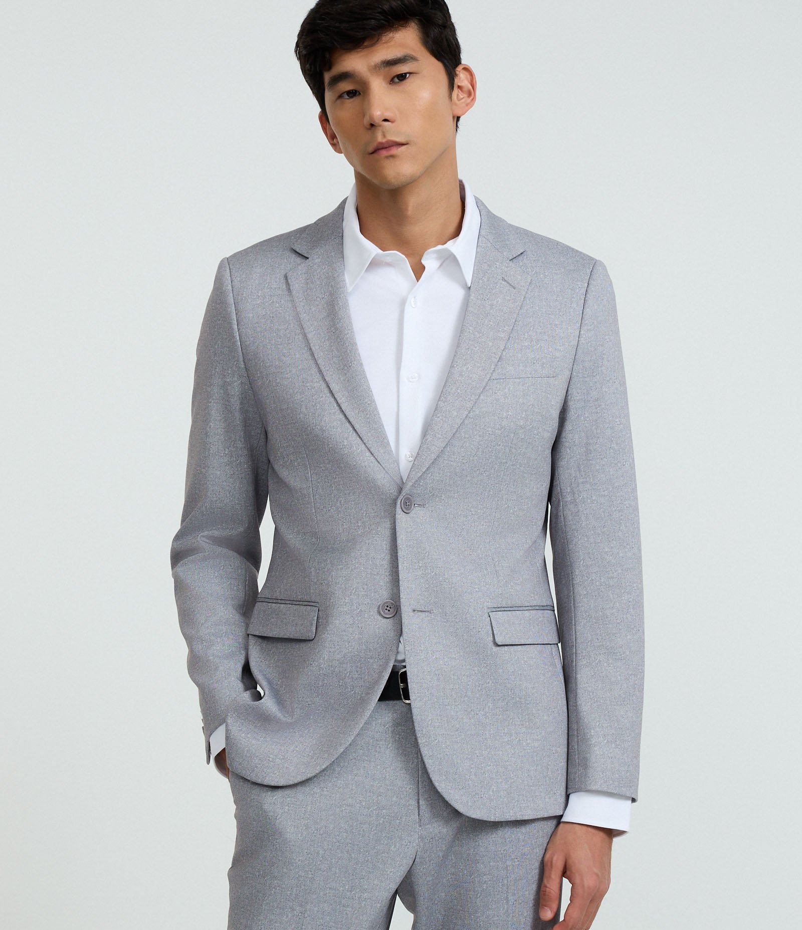 Paletó Alfaiatado em Viscose com Elastano Cinza 1