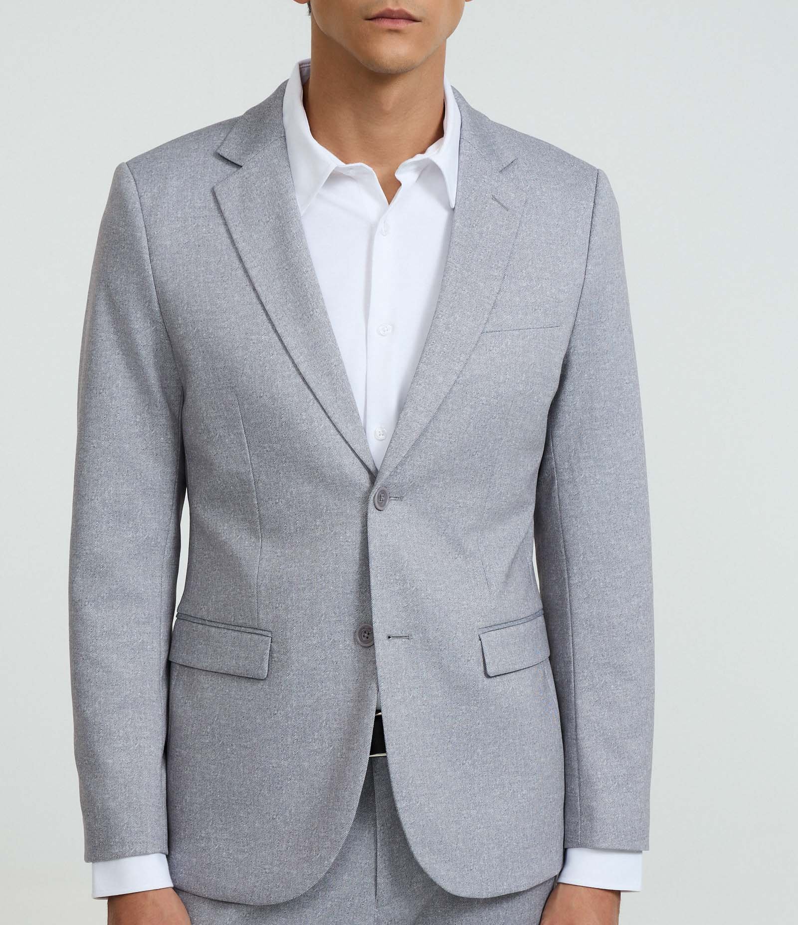 Paletó Alfaiatado em Viscose com Elastano Cinza 3