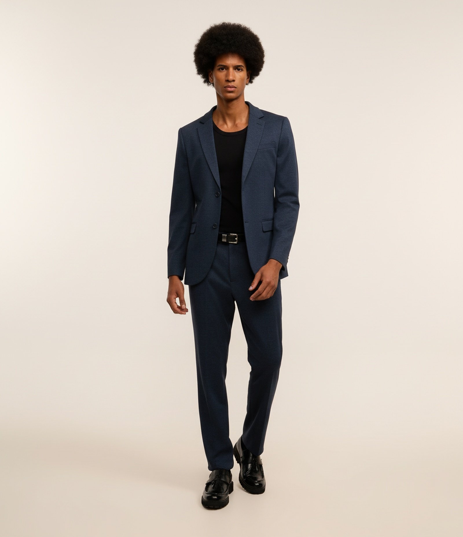 Paletó Alfaiatado em Viscose com Elastano Azul Marinho 1