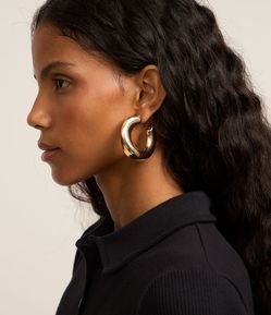 Brinco Argola em Metal Maxi Bold Orgânica