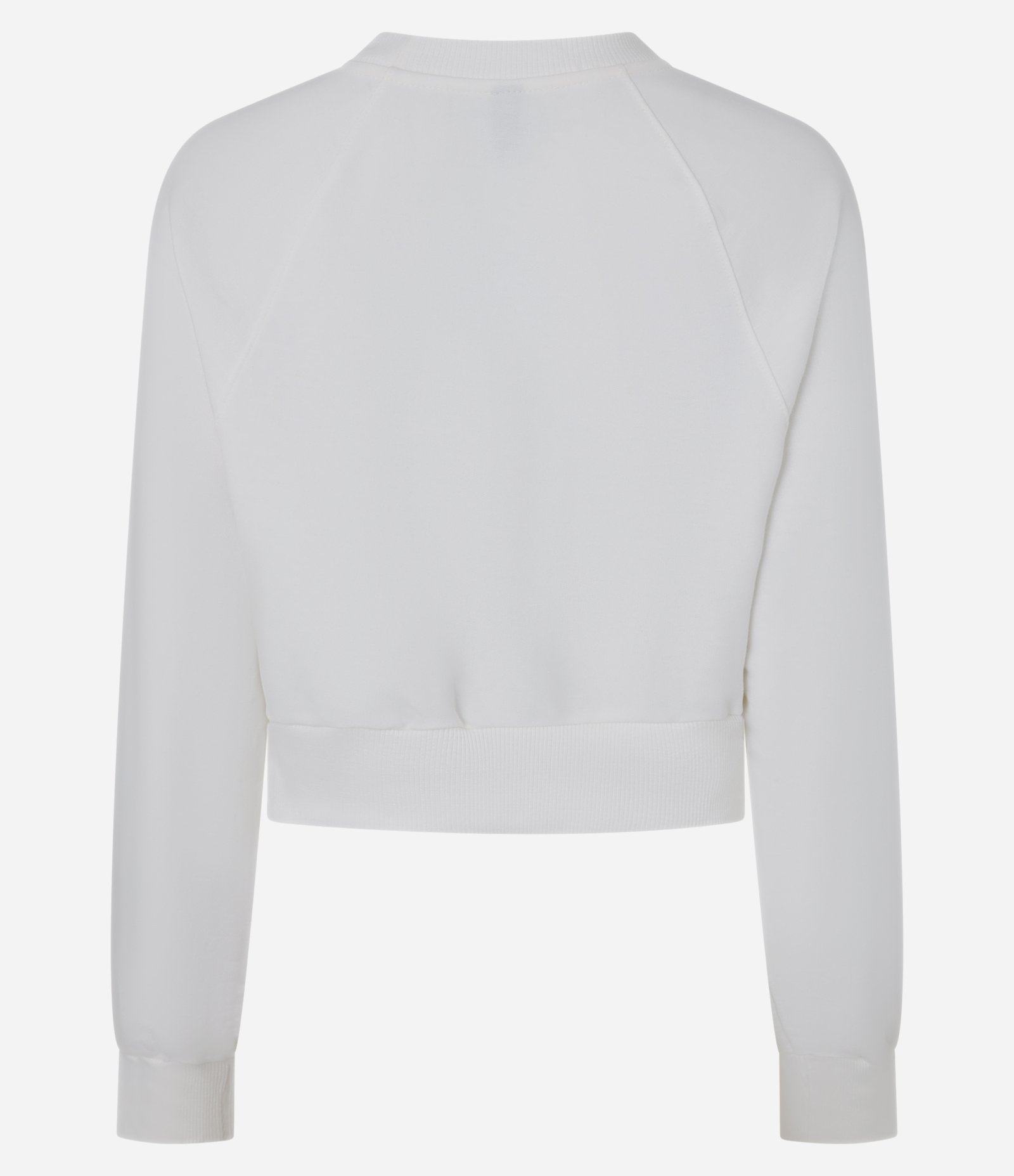 Blusão Cropped em Moletom com Bolsos Branco 5