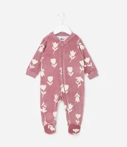 Macacão Infantil com Estampa Tulipa Fullprint – Tam RN a 24 Meses