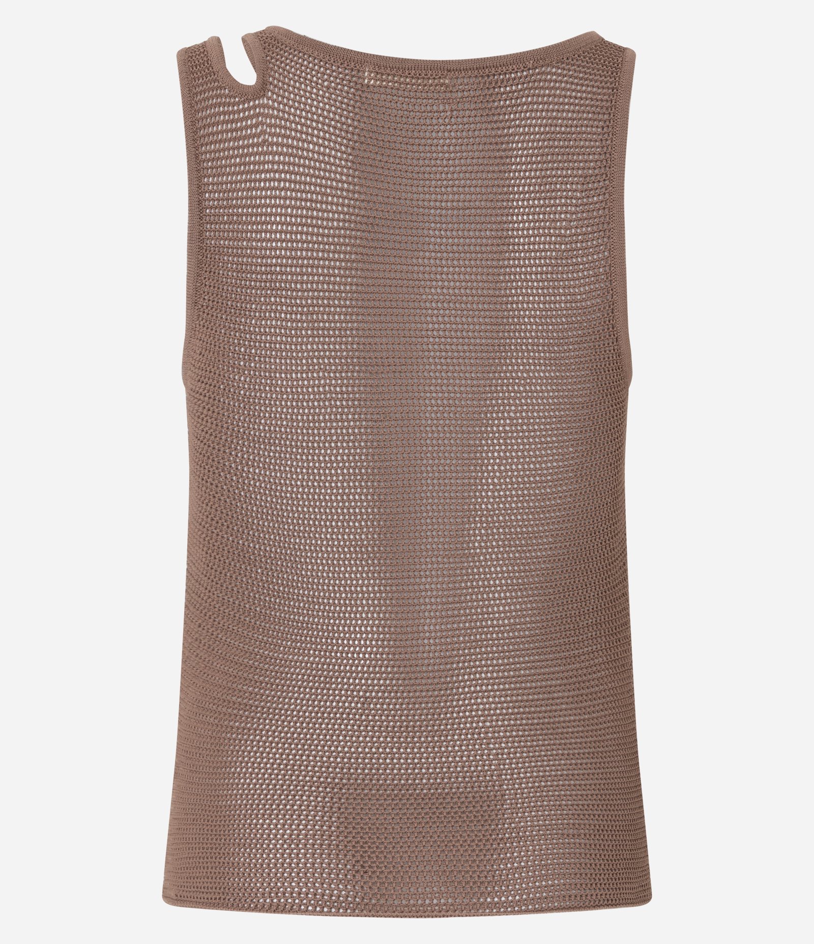 Blusa em Tricô com Vazado e Detalhe na Alça Marrom 7