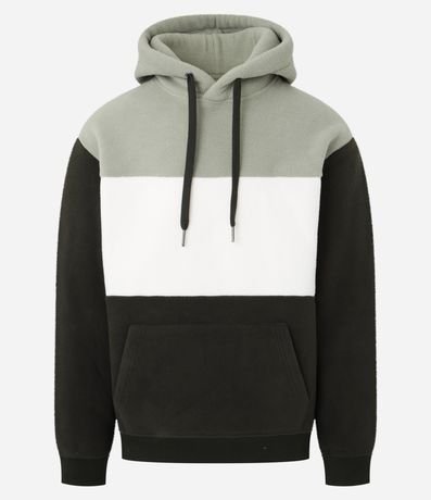Blusão Fechado em Fleece com Blocos de Cor e Bolso Canguru é boa?