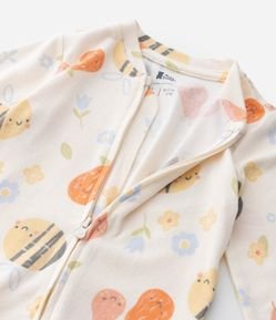 Macacão Infantil com Estampa de Abelhinhas - Tam RN a 18 meses