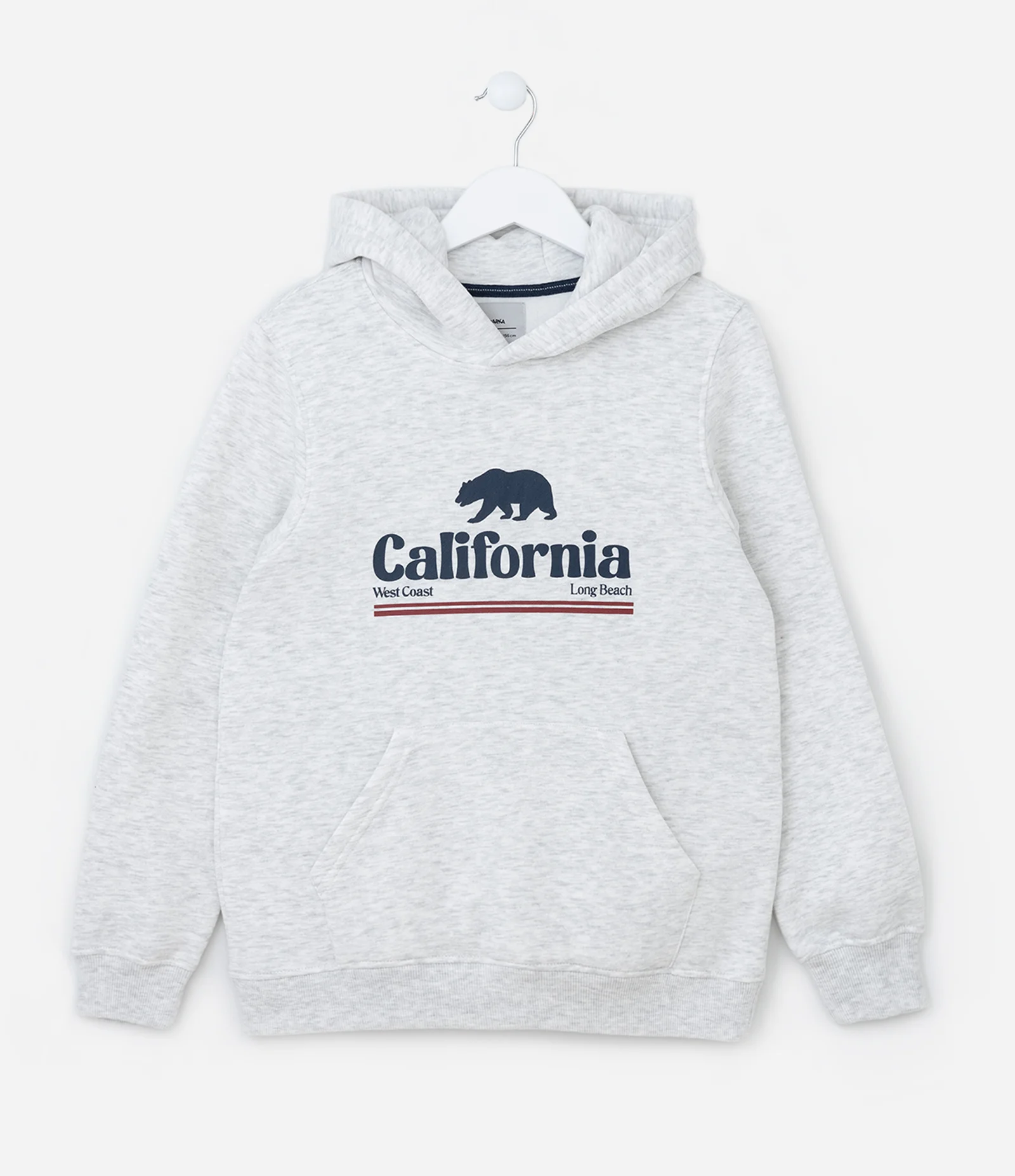 Casaco Infantil com Estampa Urso e Lettering California - Tam 5 a 14 Anos Cinza 1