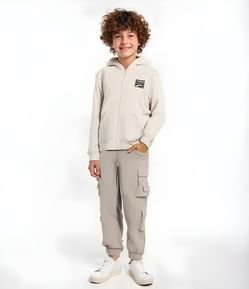 Jaqueta Infantil em Malha Dupla com Capuz - Tam 5 a 14 Anos