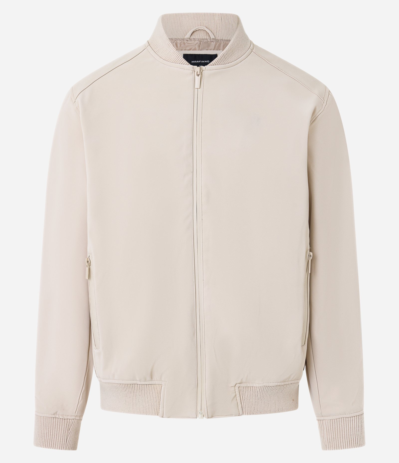 Jaqueta Bomber com Bolso Interno e Textura Emborrachada Bege 1
