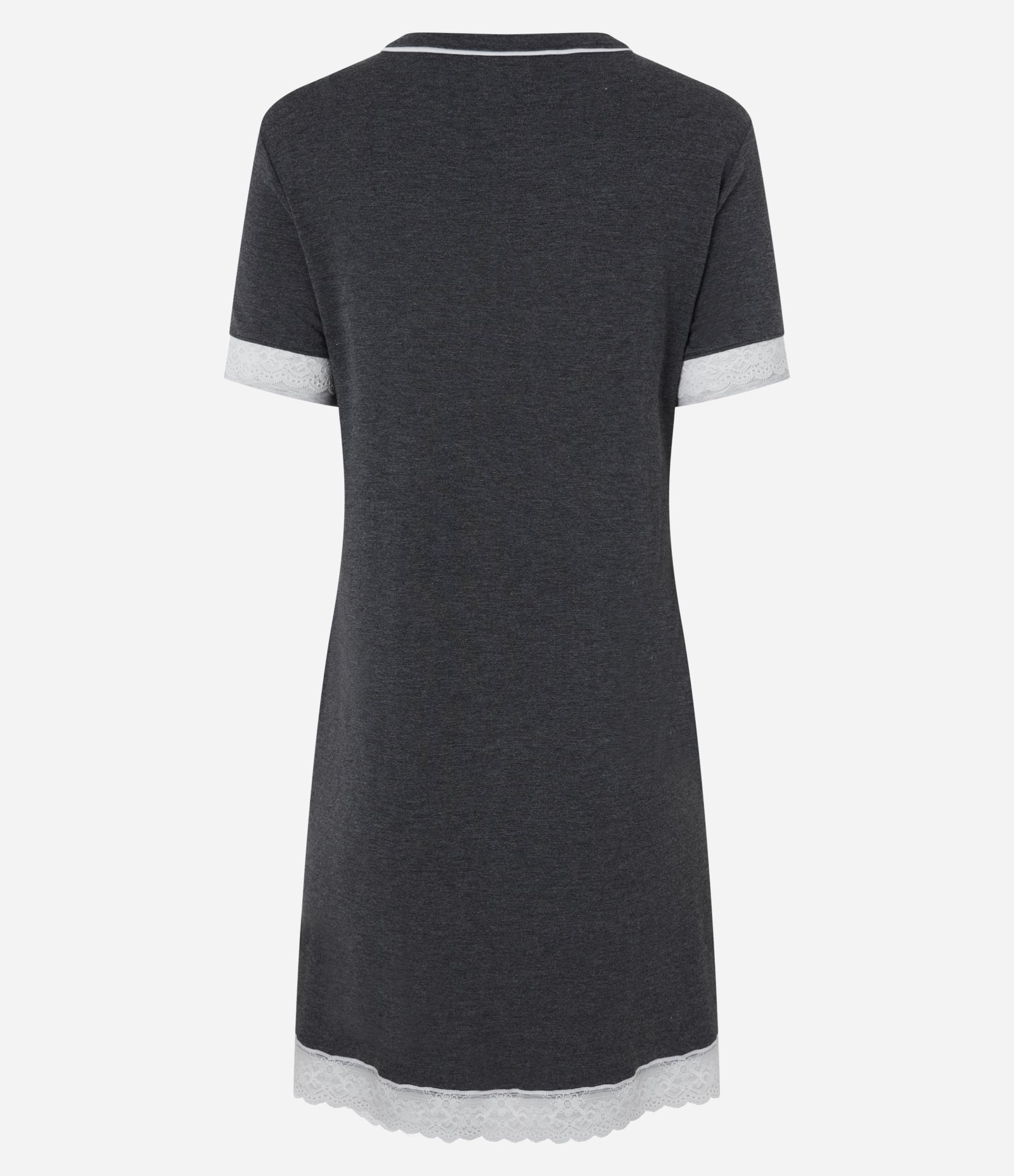 Camisola Manga Curta em Viscose com Detalhe Contrastante Cinza 5