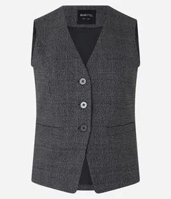 Colete Alongado em Alfaiataria com Botões Frontais