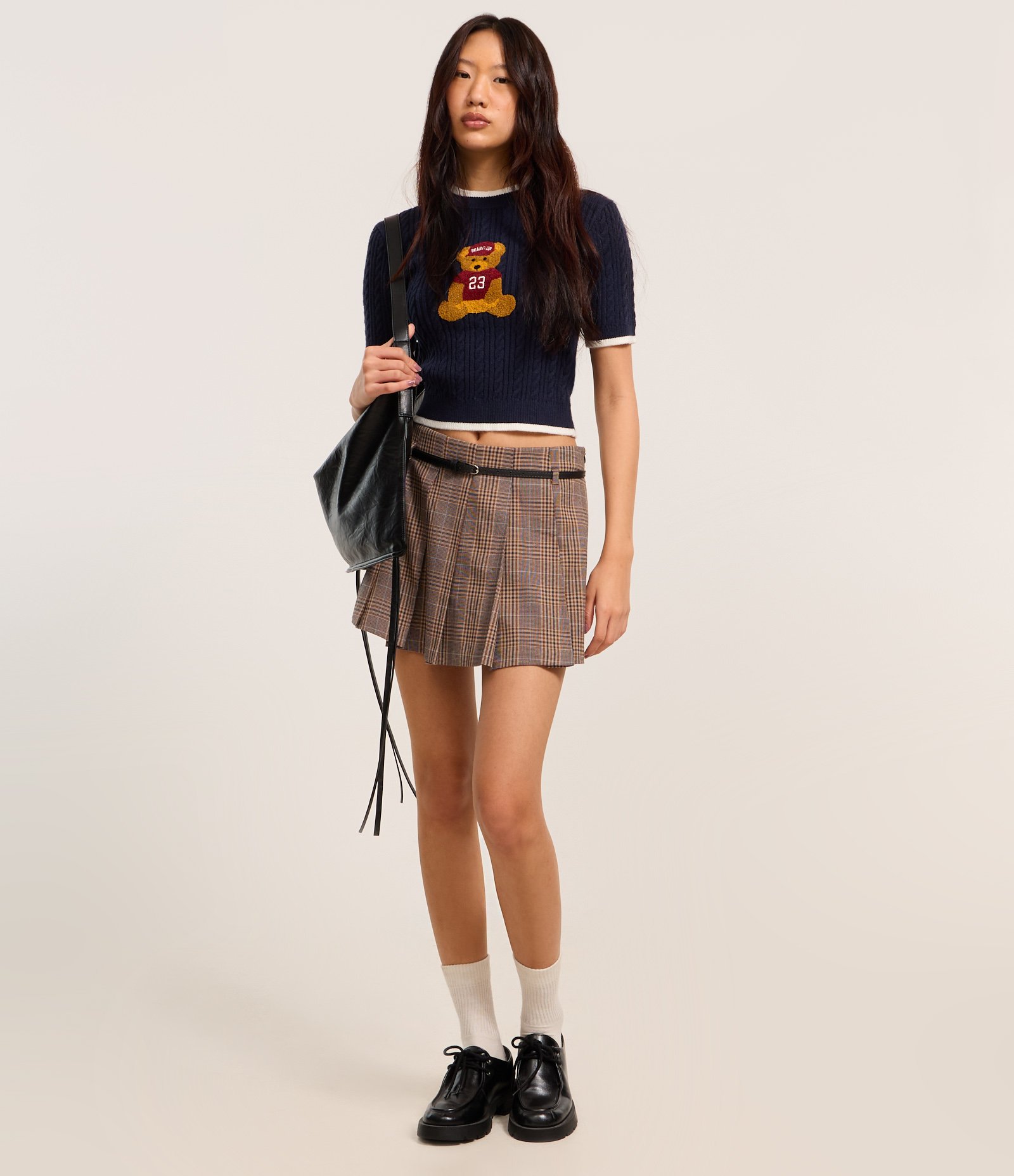 Blusa em Tricô com Estampa de Ursinho Azul Marinho 2