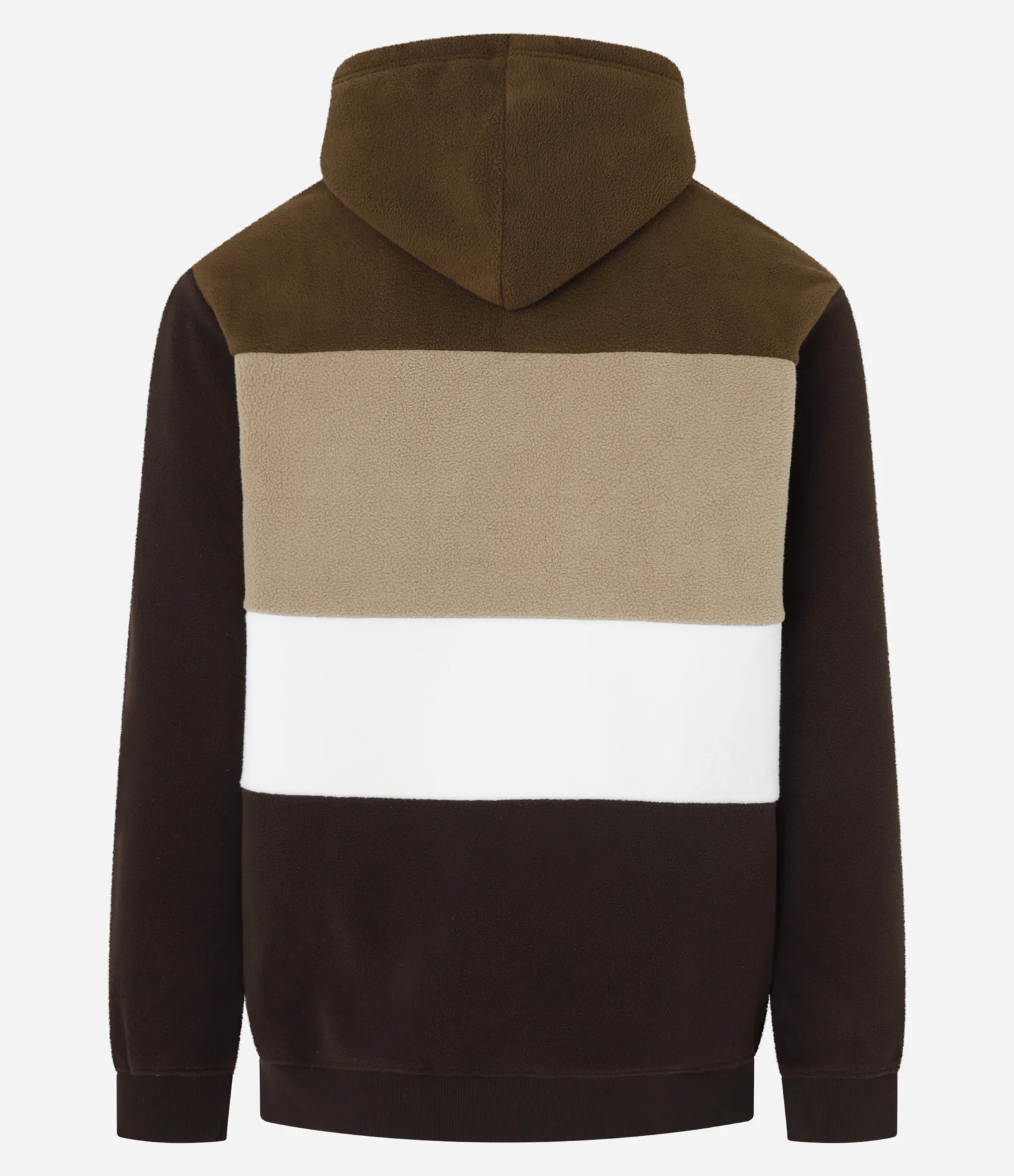 Casaco Fechado em Fleece com Bloco De Cores Marrom 8