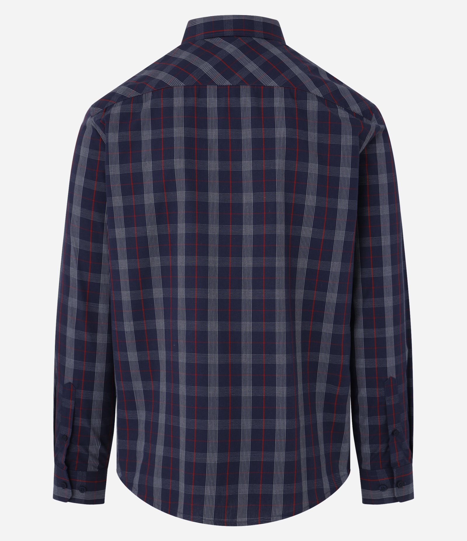 Camisa em Tricoline com Estampa Xadrez Azul 7