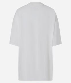 Camiseta Oversized em Algodão com Estampa de Laço