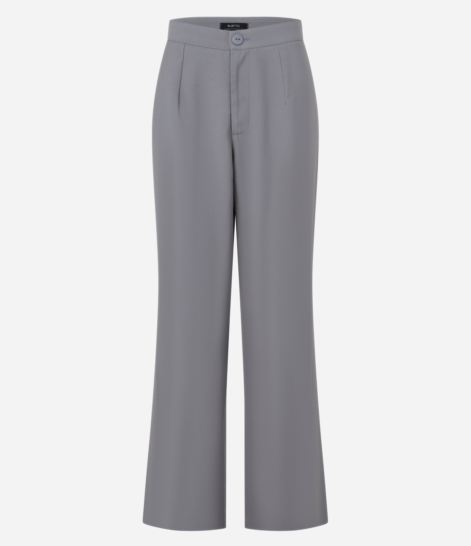 Calça Wide Leg em Alfaiataria com Botão Fosco Cinza 5