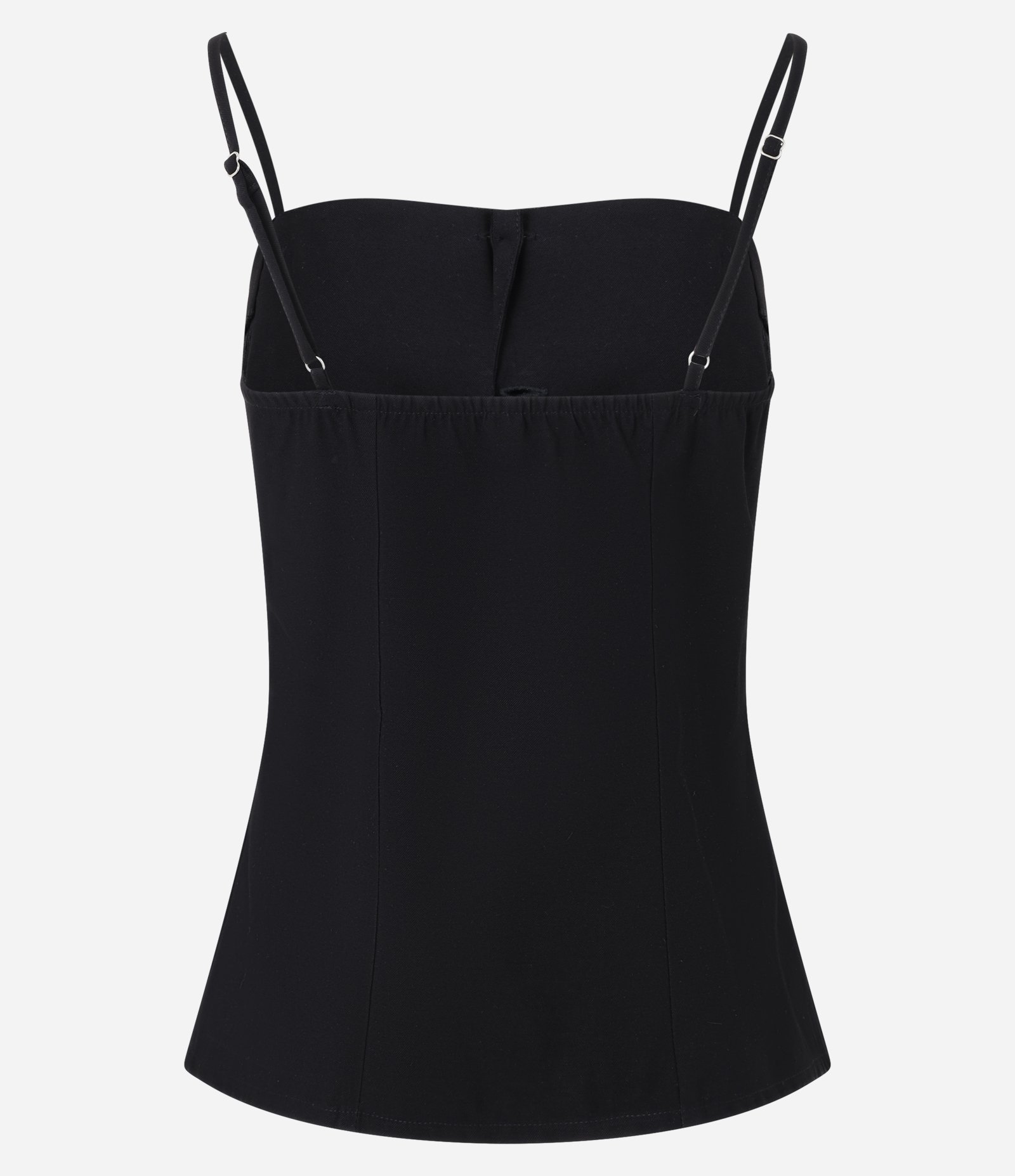 Blusa de Alça em Alfaiataria com Botões Preto 6