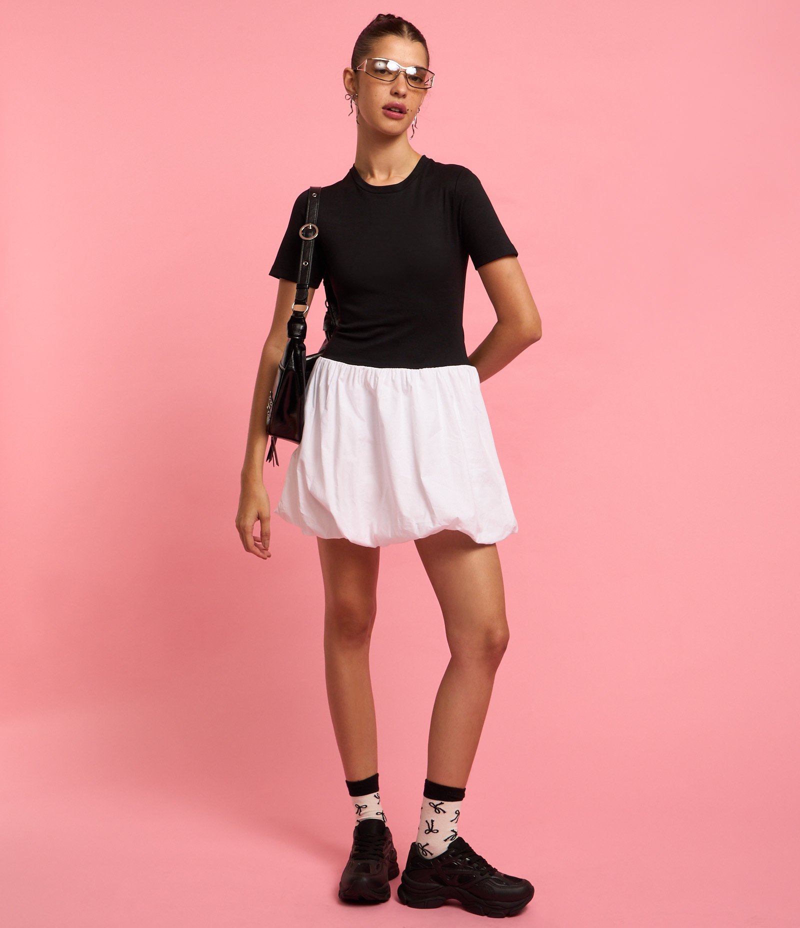 Vestido Balonê com Babado na Saia Preto 5